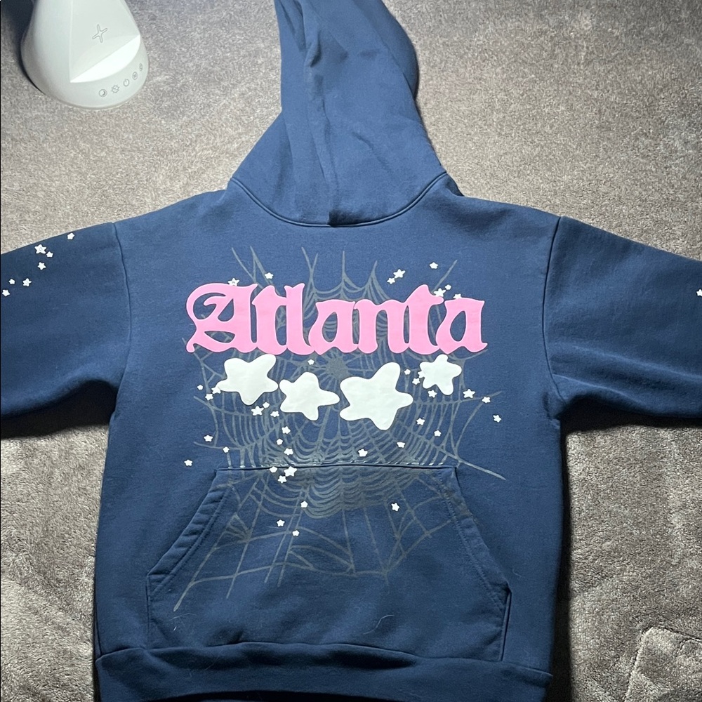 Size M Atlanta Sp5der hoodie (blue) puff design